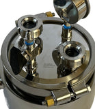 6" Dual Borosilicate 1.5" Sight Glass Jacketed Diamond Miner SS304 **BUILT AND PRESSURE TESTED