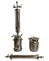 2-2.5lb 10" Stainless Steel 304 Hemispheric Dewaxing Closed Loop Extractor AND Recovery Tank, Splatter Platter, 3x Hoses, Molecular Sieve and Extra set of Gaskets. Nitro Assist Ready Pressure / Vacuum Tested