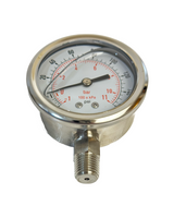 Stainless Steel Glycerin Filled Compound Gauge with 1/4" NPT Stainless Base