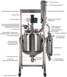 Ai Dual-Jacketed 100L 316L SST Reactor Decarboxylation Package
