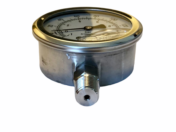 Stainless Steel Glycerin Filled Compound Gauge with 1/4" NPT Base